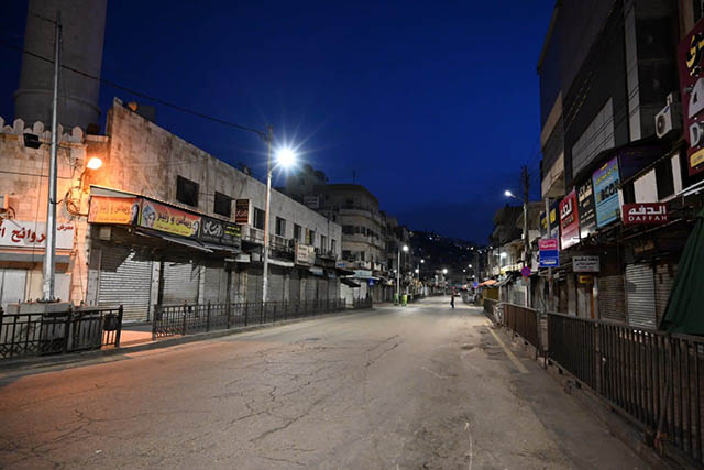 A recent photograph of Amman under curfew (Photo by Amjad Ghsoun)